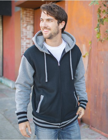 IND-IND45UVZ-Unisex Heavyweight Varsity Zip Hood